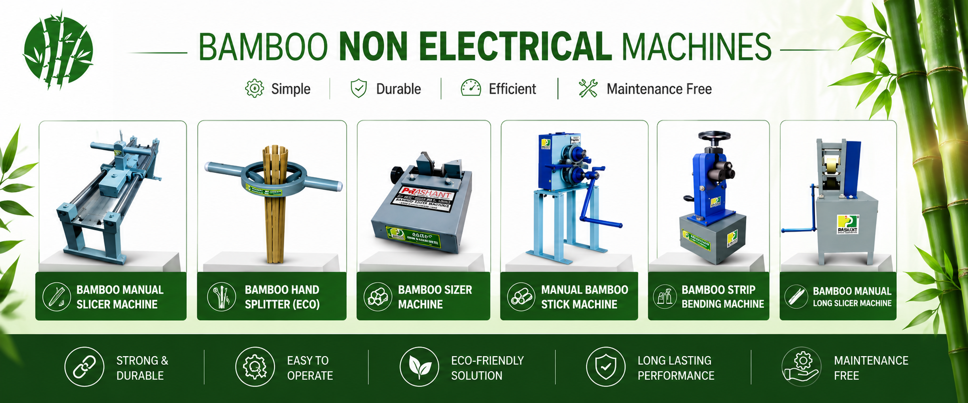 slider 4 bamboo non electric machine